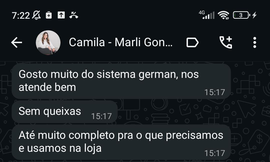 Depoimento de cliente sobre o sistema GermanTech